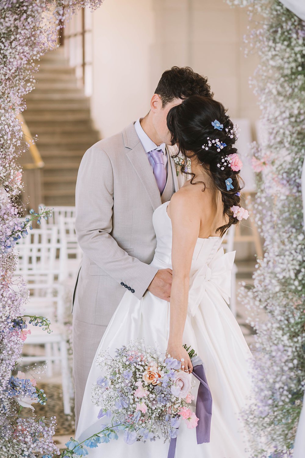 Hairstyle Bride Flowers Plait Braid Williamson Park Wedding Samantha Broadley Photography