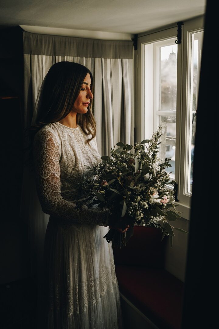 Winter Wedding Dress Polka Dot Tulle Lace Winnington & Coe