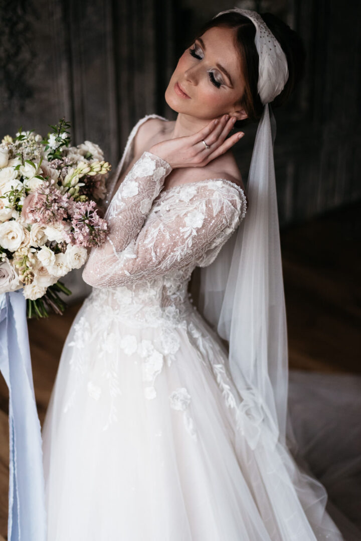 Winter Wedding Gown Lace Long Sleeve Sparkly Madison James Salsabil Morrison