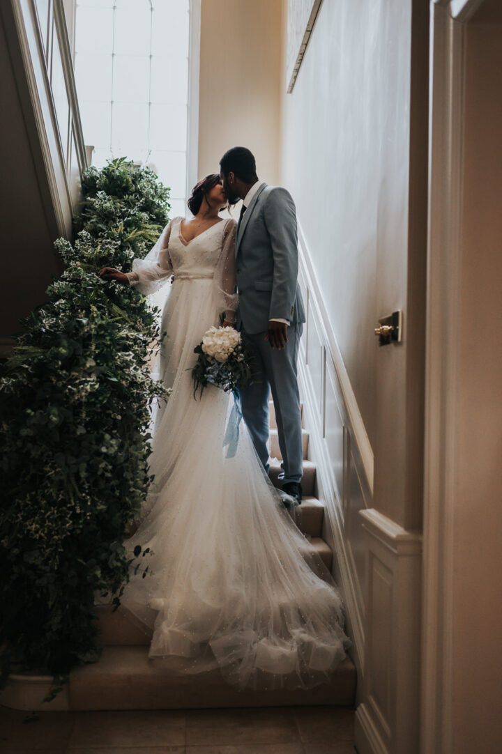 Winter Wedding Gown Pearls Ronald Joyce Idea SJP Photography