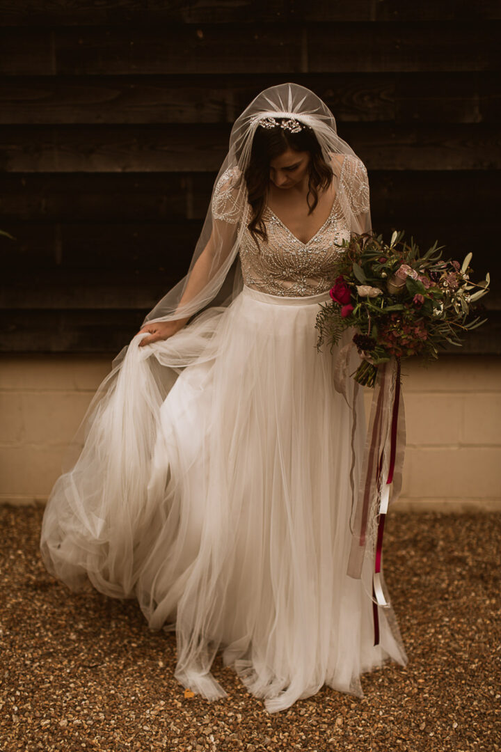 Winter Wedding Gown Tulle Skirt Sequin Top The Springles