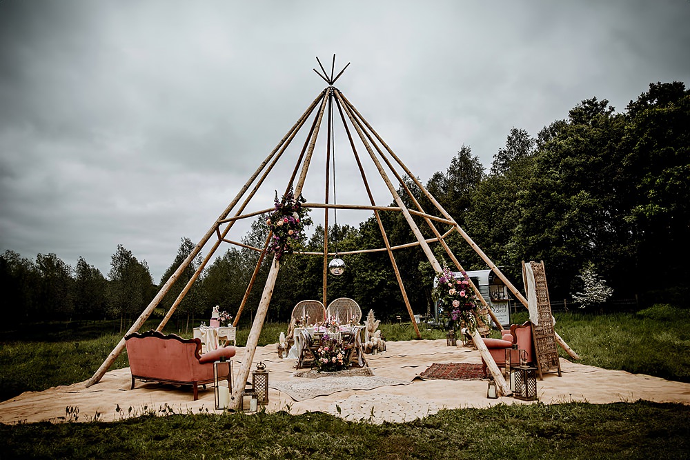 Naked Tipi Seating Area Barnfield Wedding Sonder Lust Photography