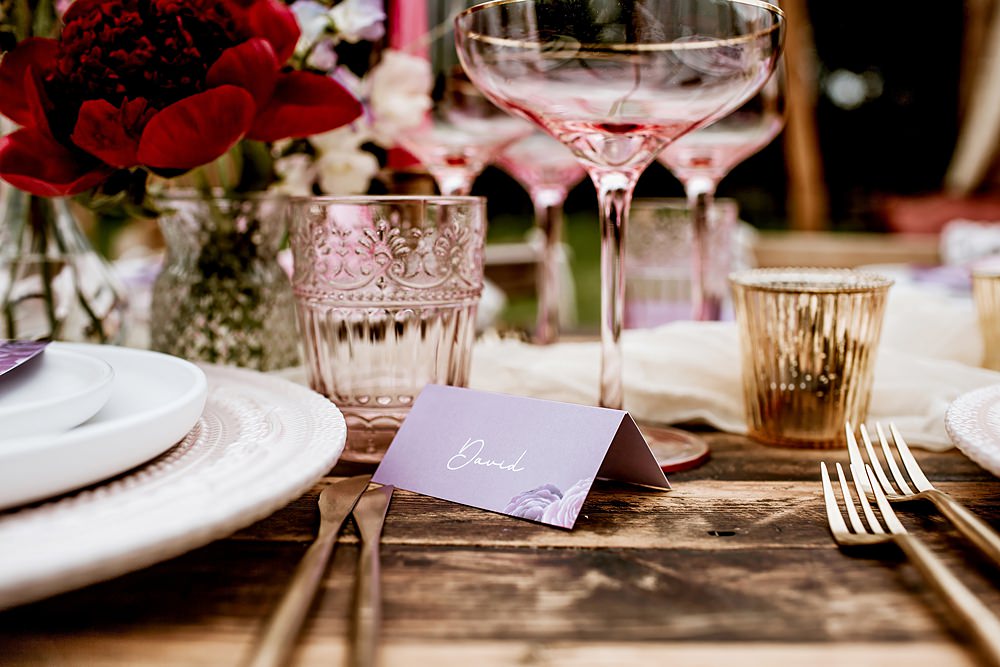Lilac Place Name Card Barnfield Wedding Sonder Lust Photography