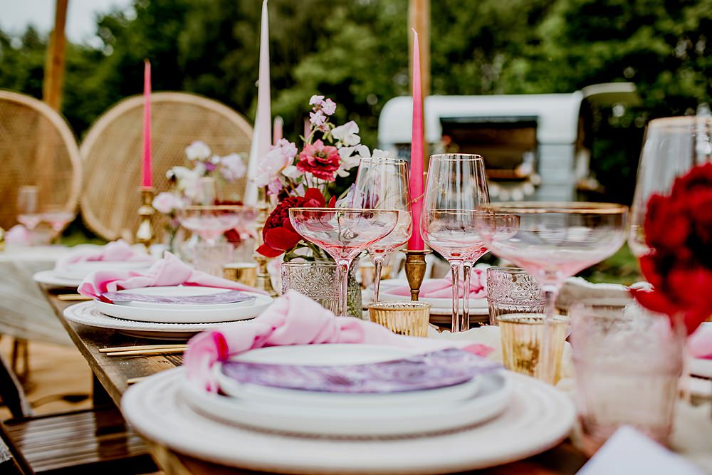 Place Setting Pink Napkin Lilac Menu Barnfield Wedding Sonder Lust Photography