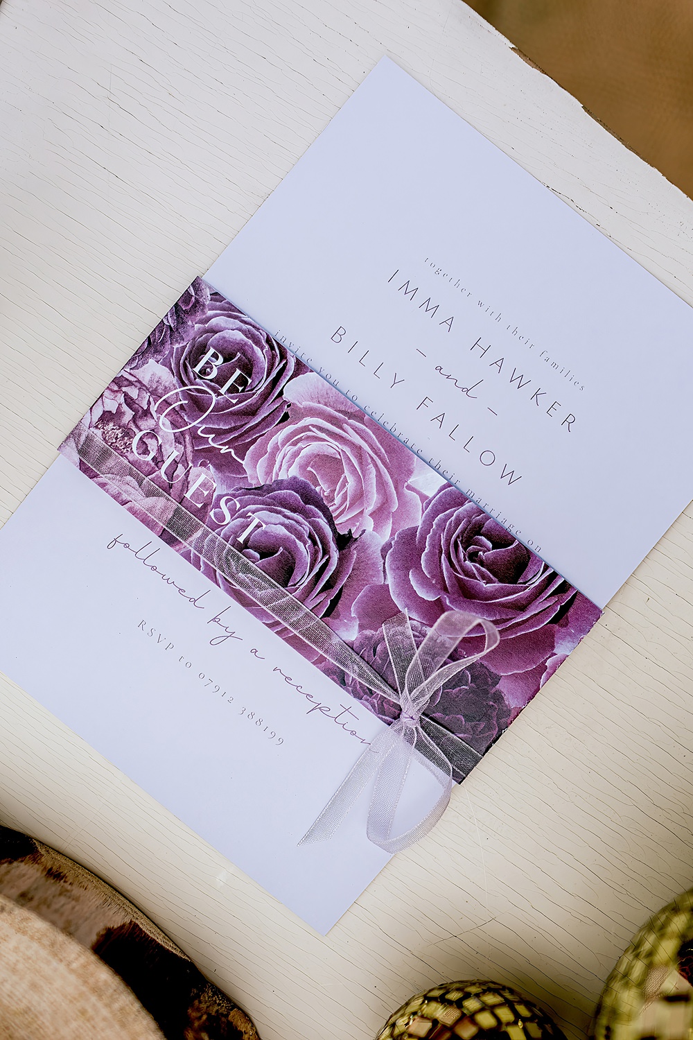 Lilac Floral Invite Stationery Barnfield Wedding Sonder Lust Photography