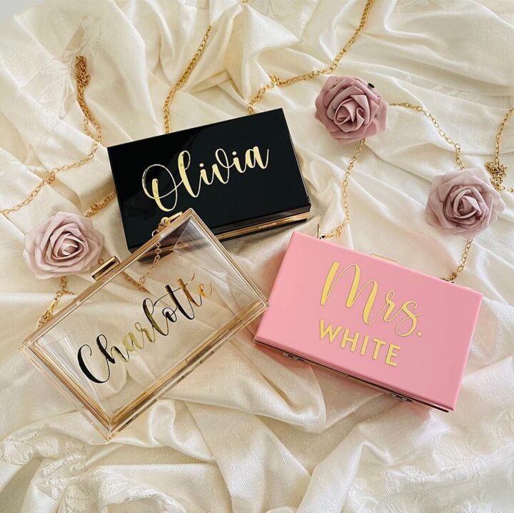 Bride Christmas Gift Clutch Bag Personalised