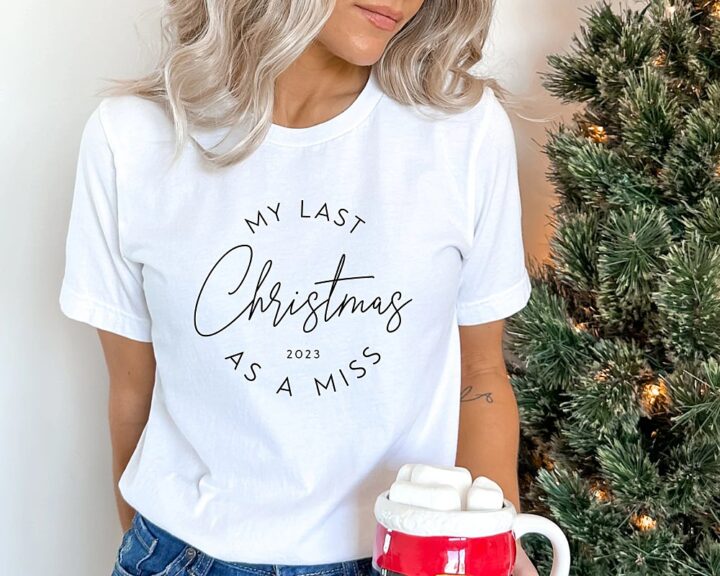 Christmas Bride T Shirt Last Miss Gift