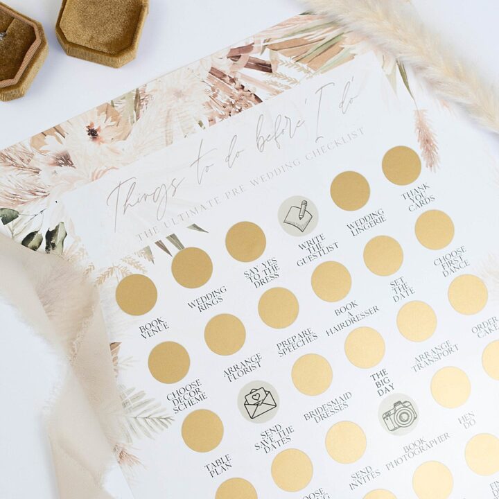 Christmas Present Bride Scratch Poster Planning