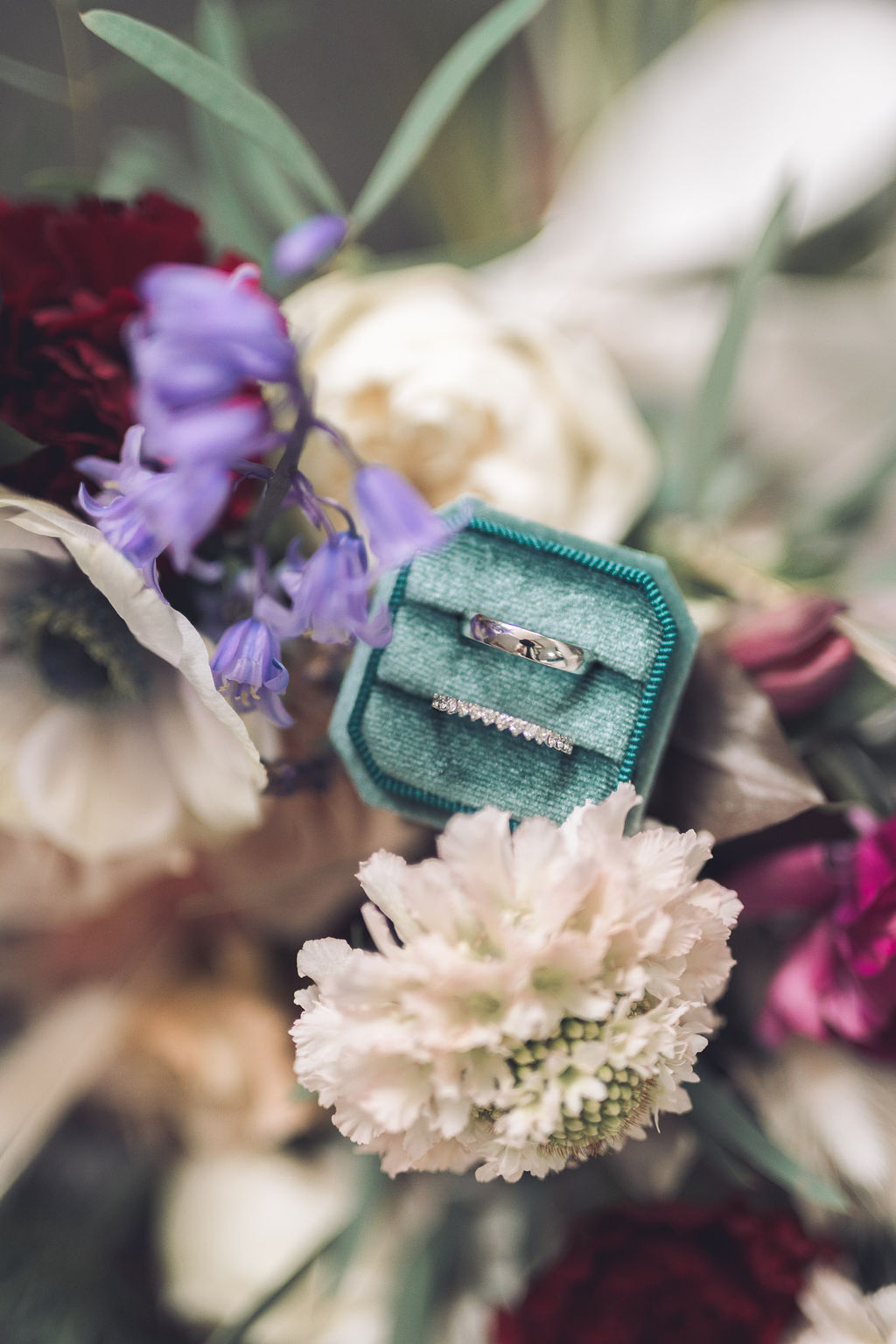 Velvet Ring Box Compton Verney Wedding Story Ellie Mac Photography