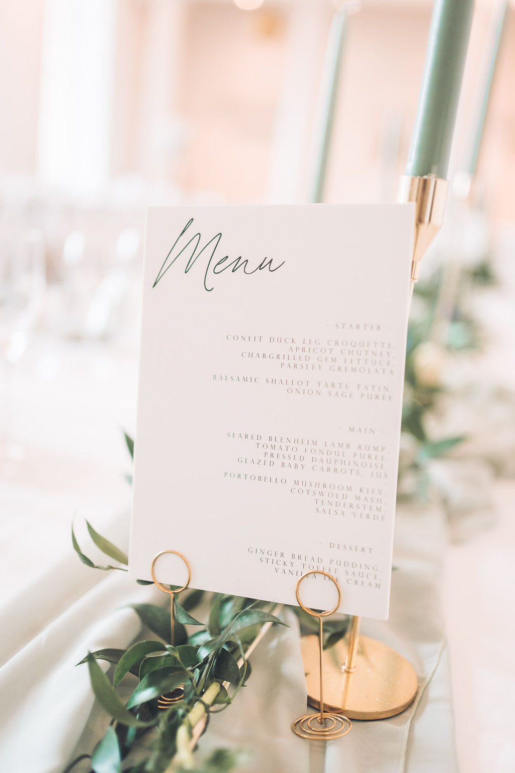 Menu Card Compton Verney Wedding Story Ellie Mac Photography