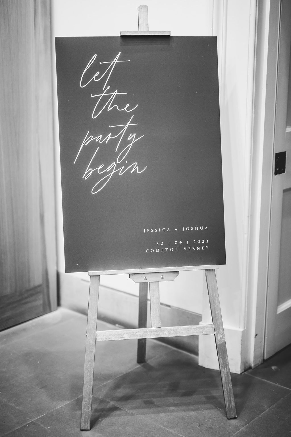 Party Dance Sign Compton Verney Wedding Story Ellie Mac Photography
