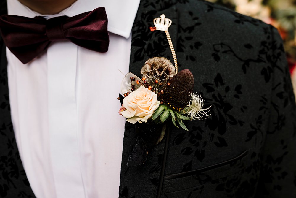 Buttonhole Flowers Groom Dunwood Hall Estate Wedding Amy Faith Photography