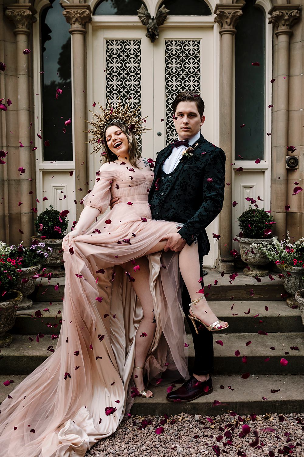 Dunwood Hall Estate Wedding Amy Faith Photography Red Confetti Petals