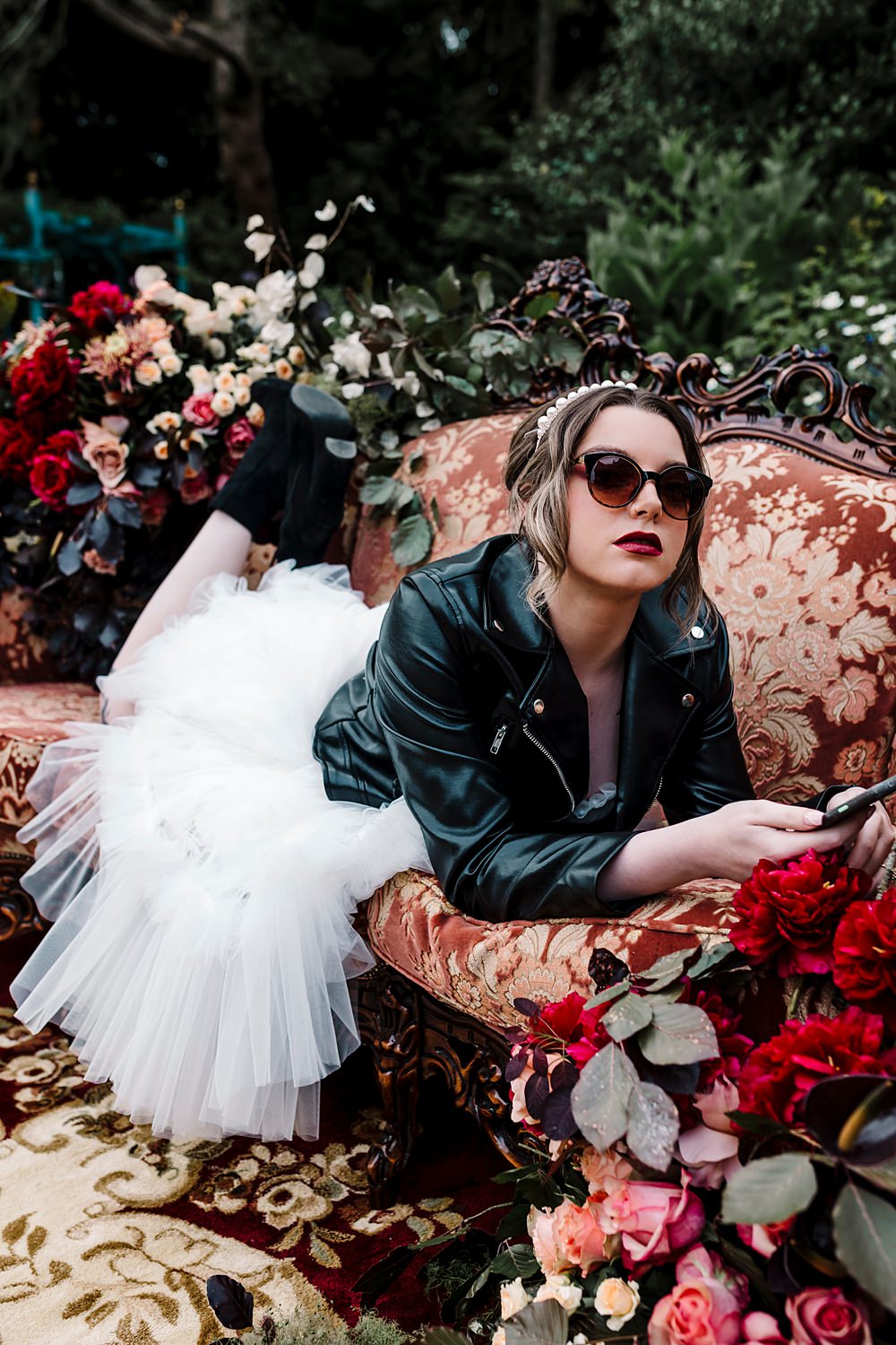 Bride Phone Dunwood Hall Estate Wedding Amy Faith Photography