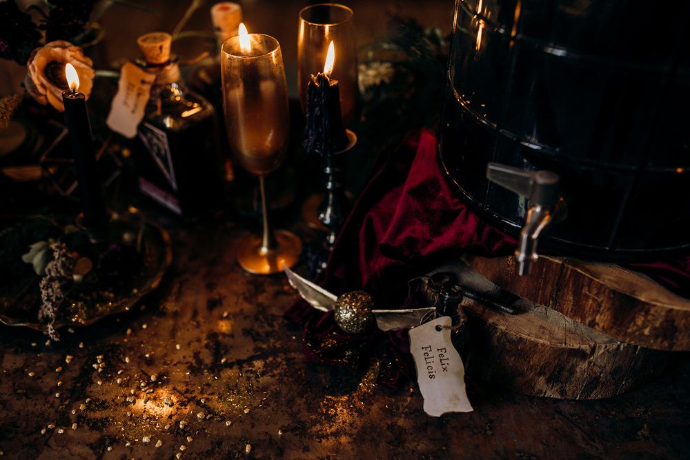 Harry Potter Wedding Ideas Table Snitch Decor Thyme Lane Photography