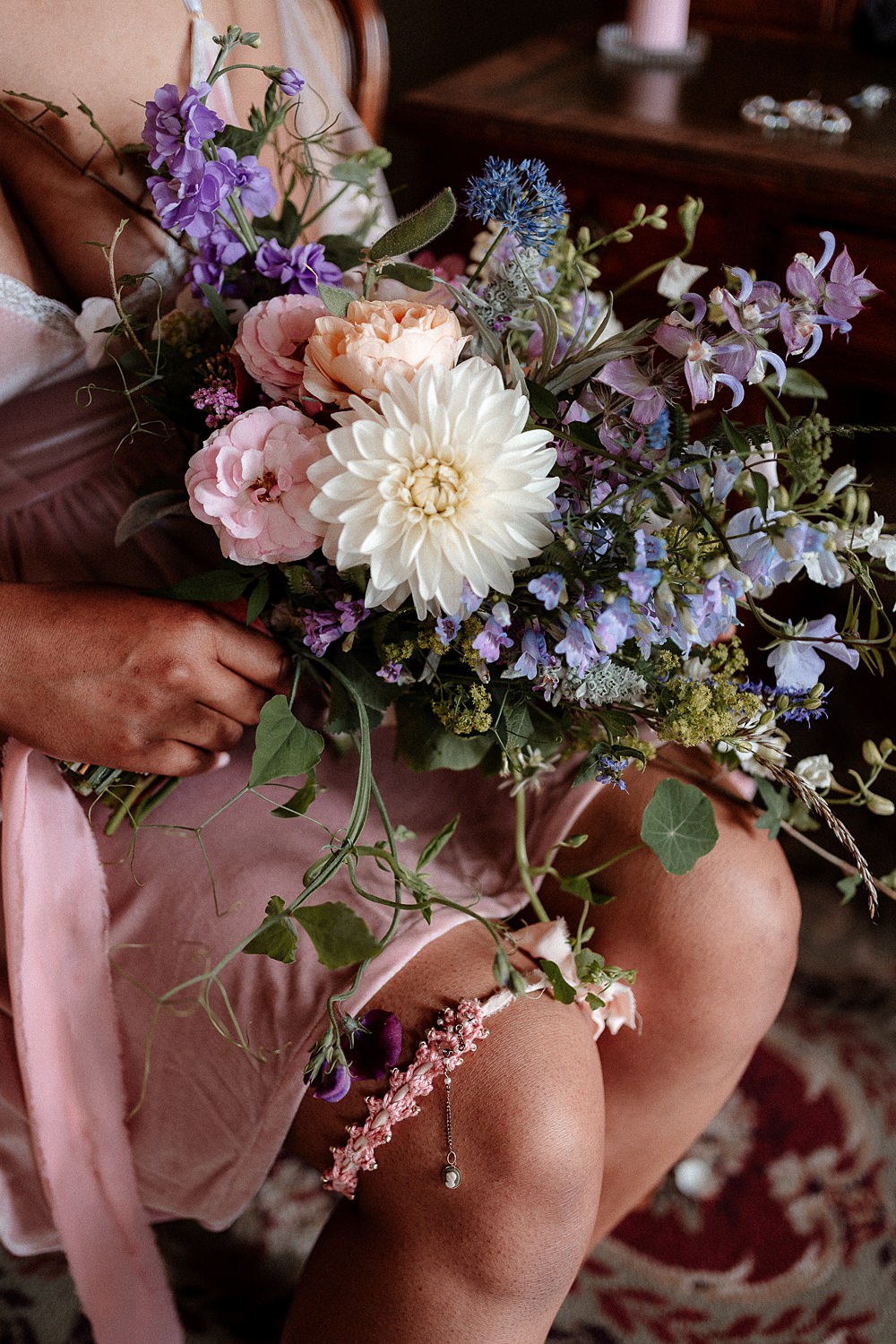 Bride Bouquet Garter Marie Antoinette Wedding Katherine And Her Camera