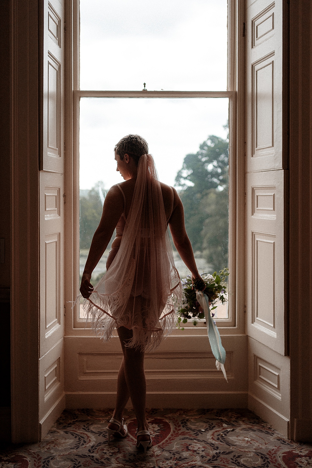 Bride Underwear Pink Pretty Feather Veil Marie Antoinette Wedding Katherine And Her Camera