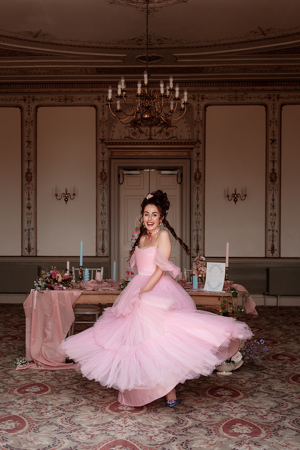 Pink Ruffle Dress Gown Bride Marie Antoinette Wedding Katherine And Her Camera