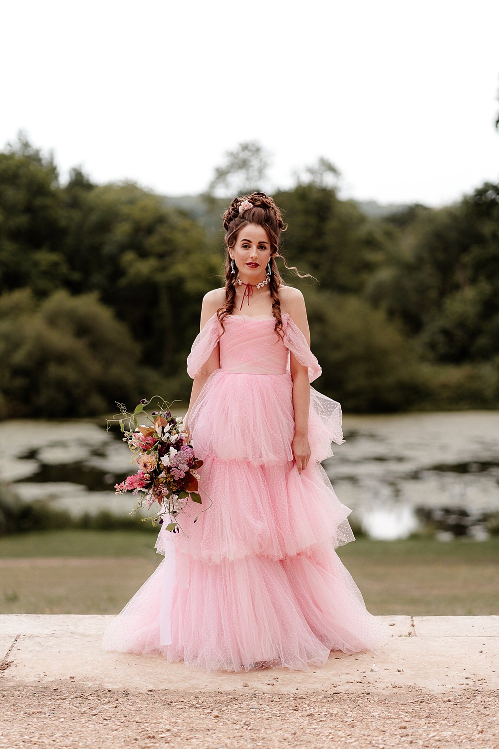 Pink Ruffle Dress Gown Bride Marie Antoinette Wedding Katherine And Her Camera