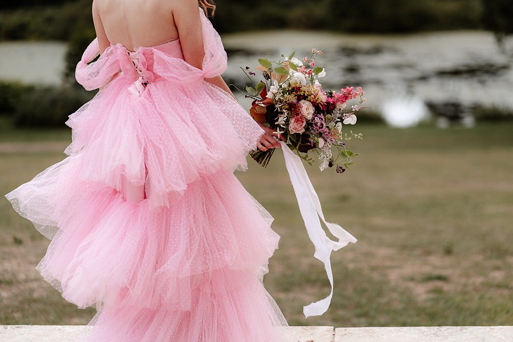 Bouquet Flowers Bride Bridal Pink Dress Marie Antoinette Wedding Katherine And Her Camera