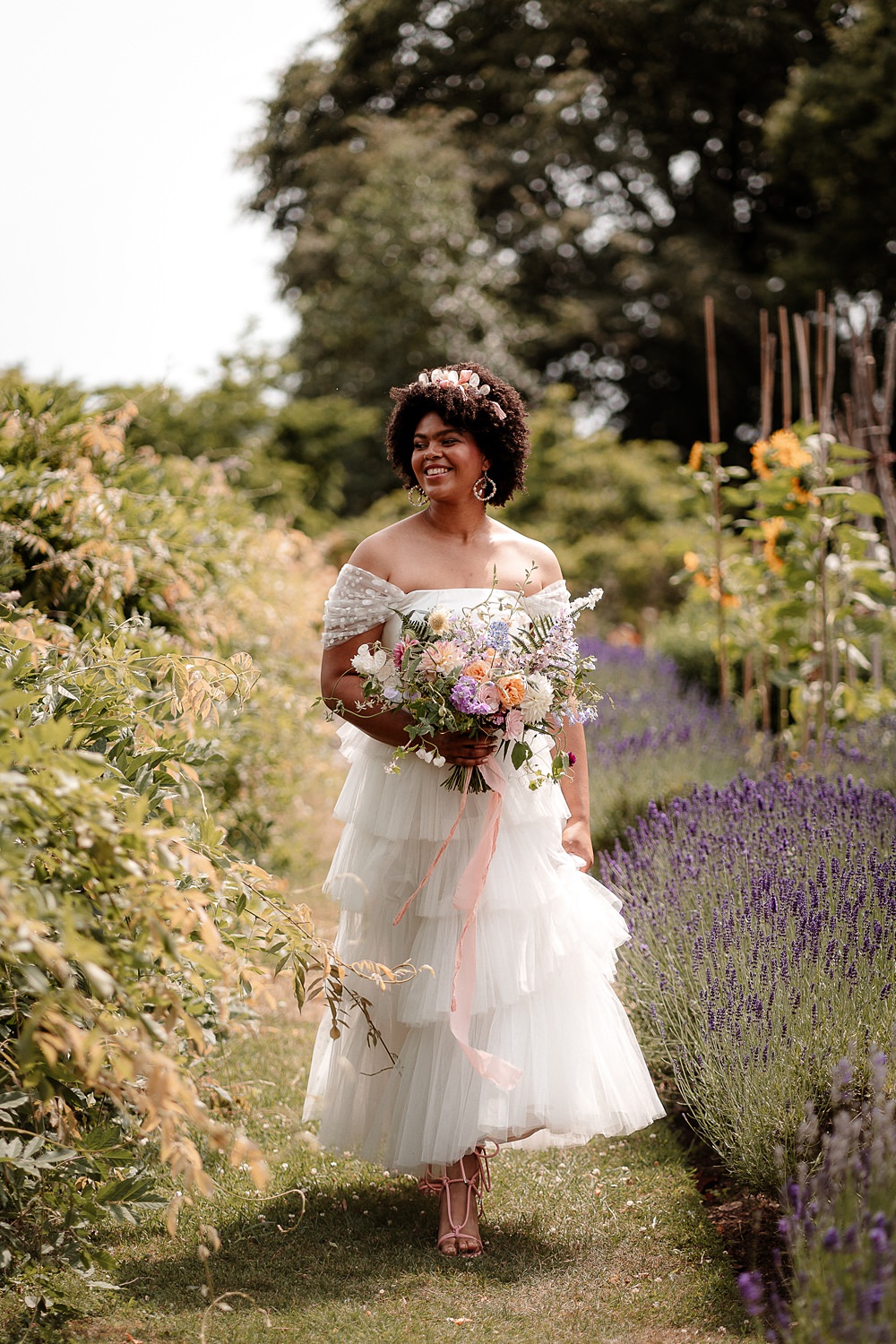 Bride Off Shoulder Tier Tulle Gown Dress Marie Antoinette Wedding Katherine And Her Camera