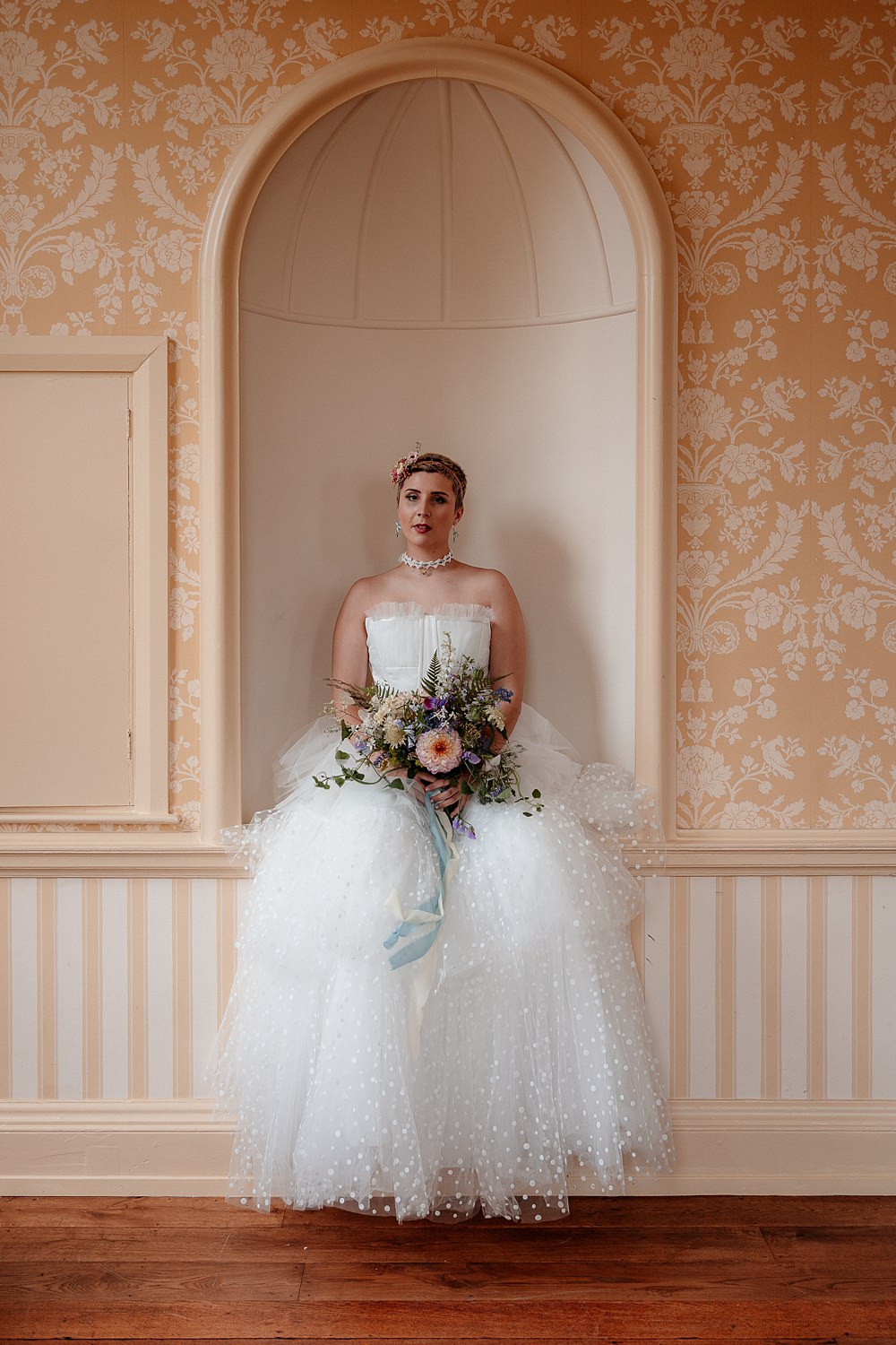 Ruffle Polka Dot Skirt Bodice Bride Dress Marie Antoinette Wedding Katherine And Her Camera