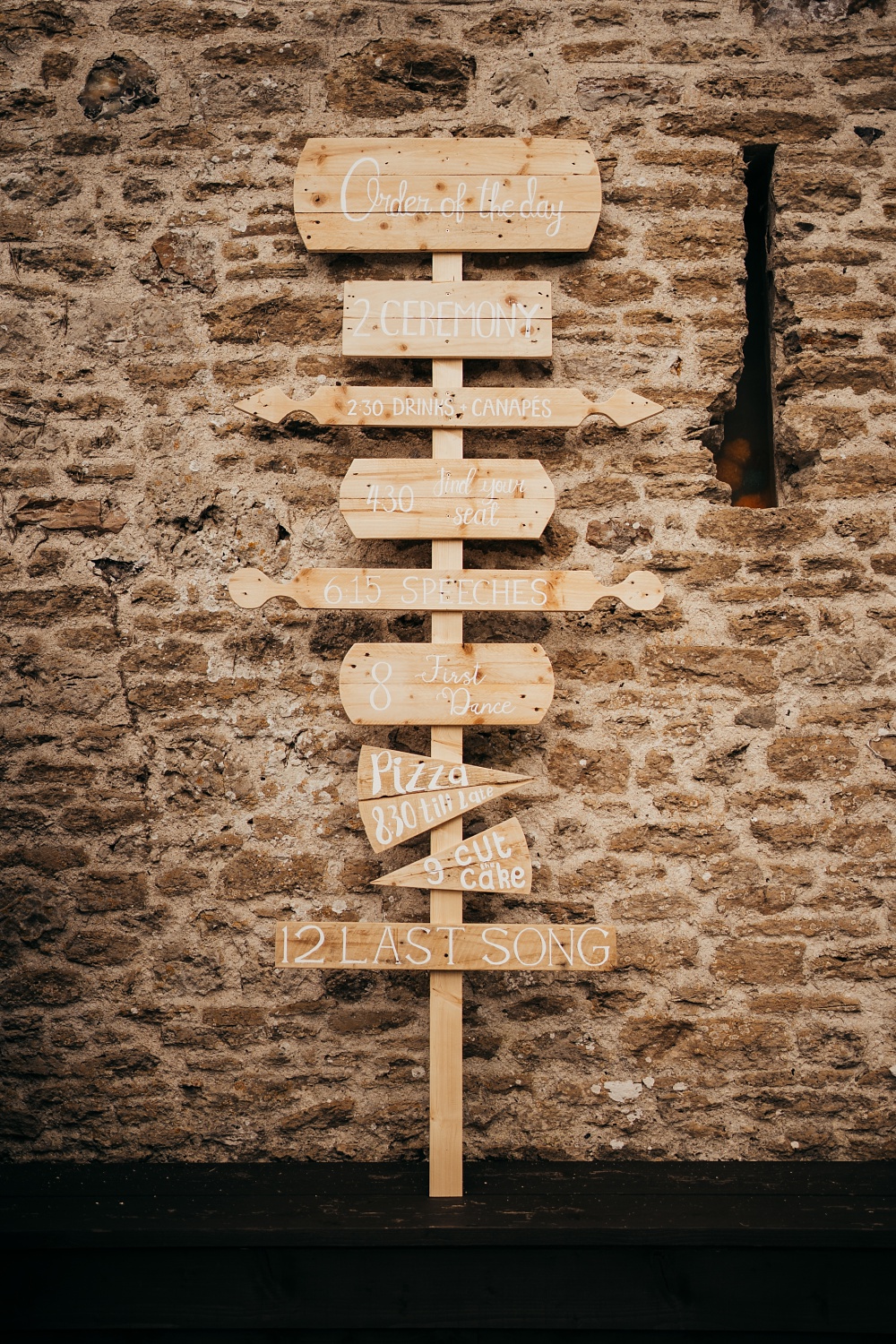 Signpost Directions Wooden Pagoda Wedding Ceremony Holly Collings Photography
