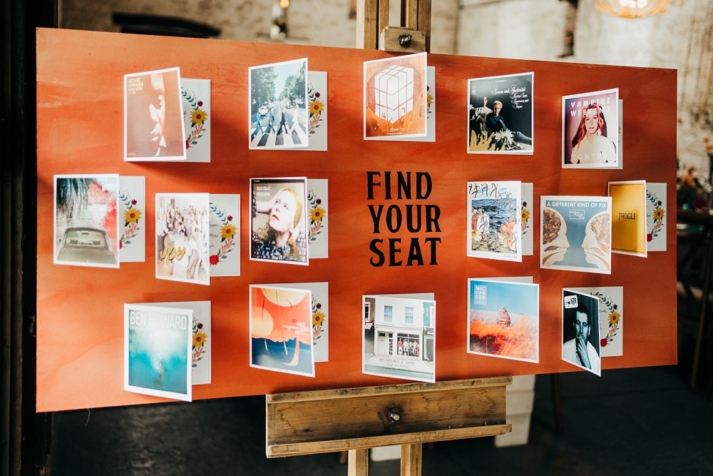 Music Album Cover Table Plan Pagoda Wedding Ceremony Holly Collings Photography
