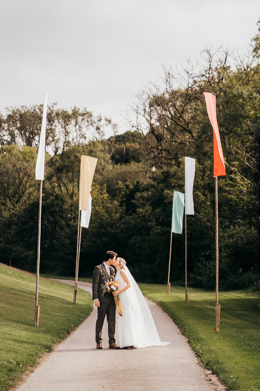 Pagoda Wedding Ceremony Holly Collings Photography Festival Flags