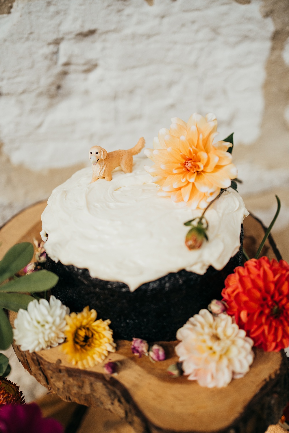 Cake Icing Dog Topper Pagoda Wedding Ceremony Holly Collings Photography
