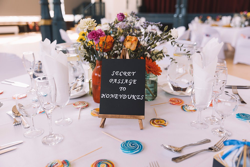 Harry Potter Table Names Decor Theme Pavilion Gardens Buxton Wedding Lauren Elliott Photography
