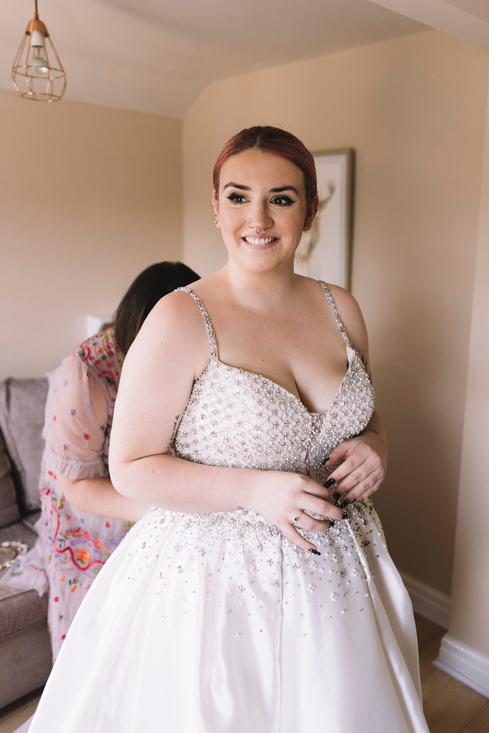 Maggie Sottero Princess Dress Embellished Gown Bride Pavilion Gardens Buxton Wedding Lauren Elliott Photography