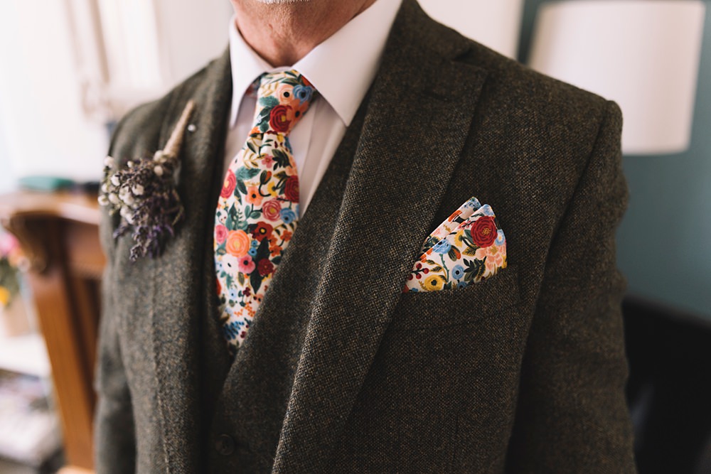Groom Groomsmen Suits Floral Tie Pocket Square Pavilion Gardens Buxton Wedding Lauren Elliott Photography