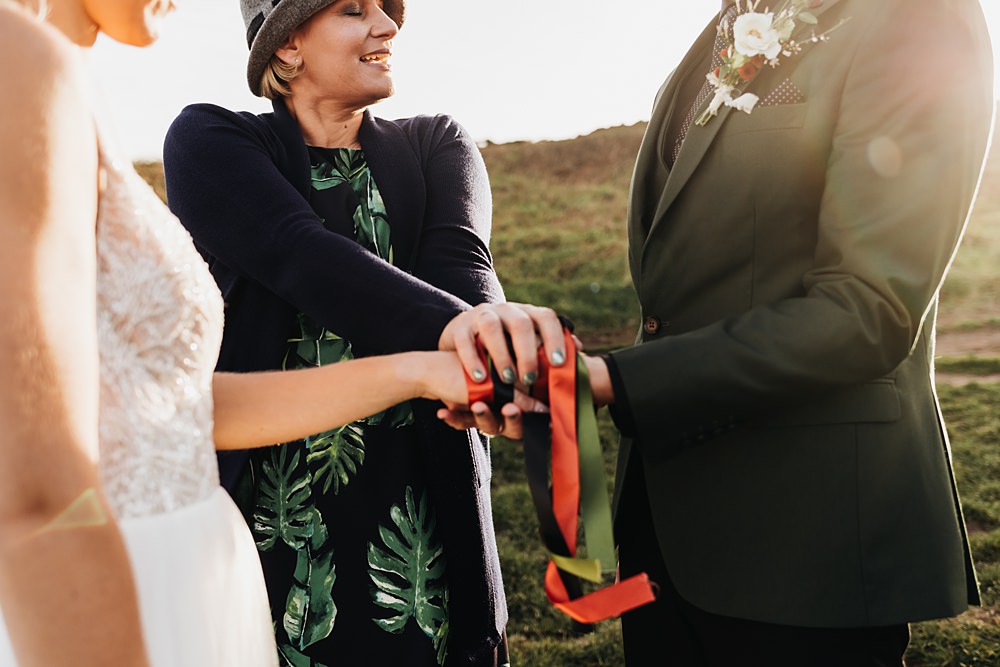 Handfasting Rust Green Wedding Ideas Julie Clarke Photography
