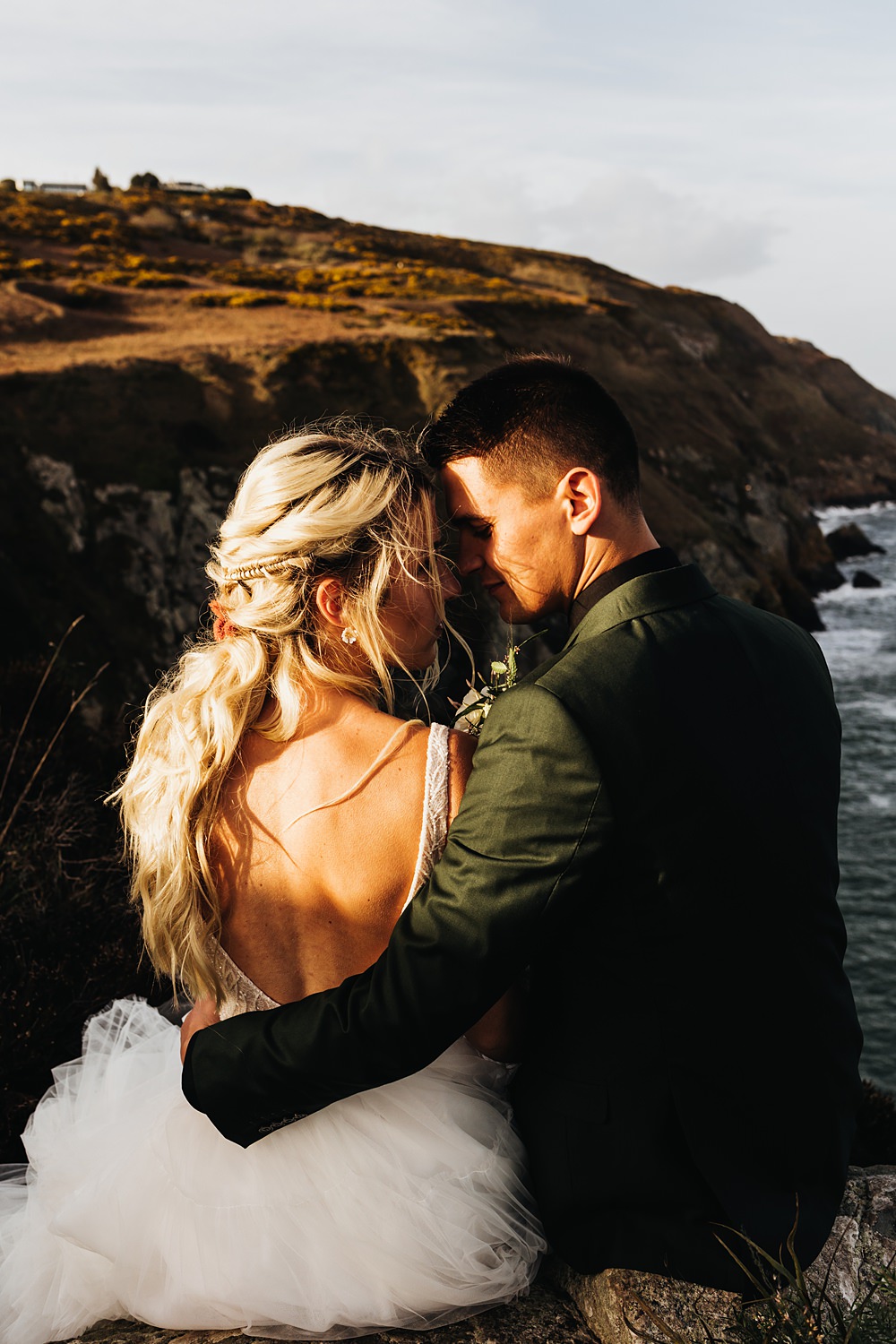 Bride Hairstyle Half Up Down Braid Plait Rust Green Wedding Ideas Julie Clarke Photography