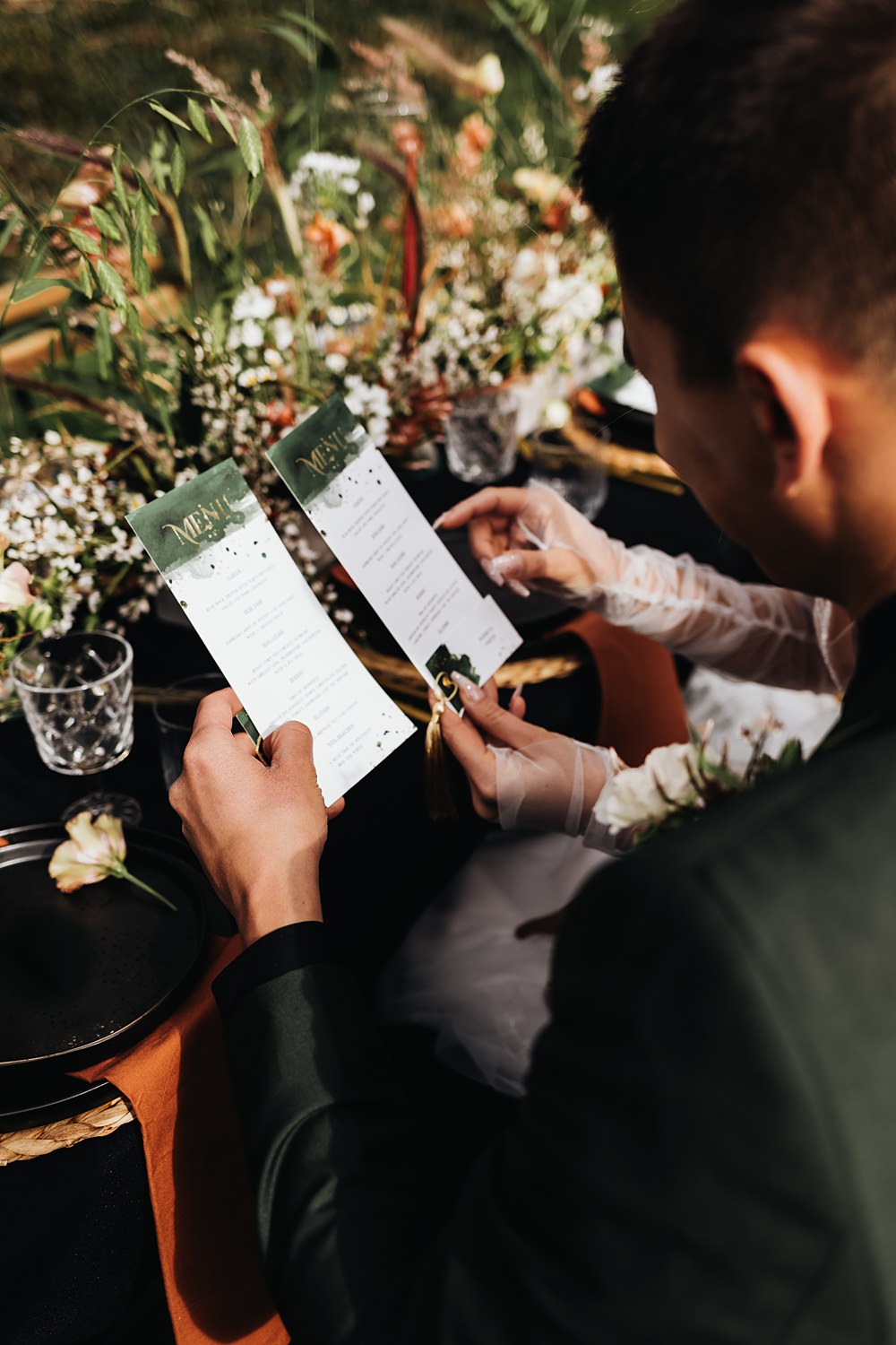 Menu Cards Rust Green Wedding Ideas Julie Clarke Photography