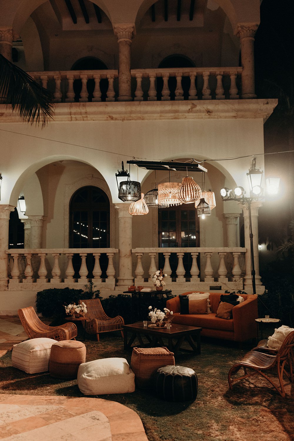 Outdoor Seating Area Sofa Villa La Joya Wedding Andre Gouin Photography