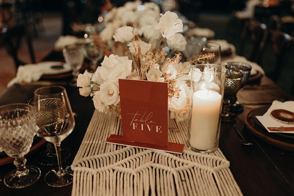 Table Name Number Sign Villa La Joya Wedding Andre Gouin Photography