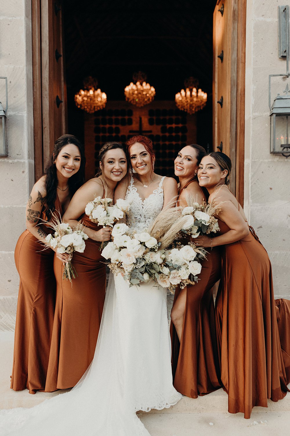 bronze brown bridesmaid dresses Azazie Hope