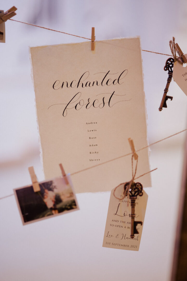 Vintage Key Enchanted Forest Harry Potter Wedding Table Plan Kerry Ann Duffy