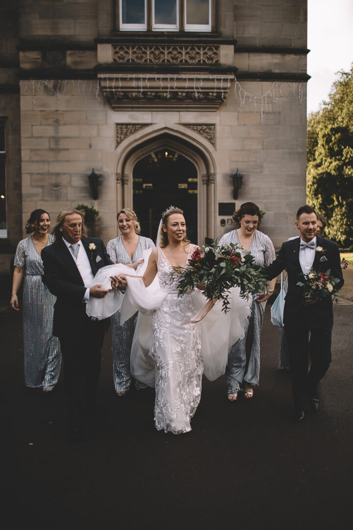 Winter Bridesmaid Dresses Silver Sequin Maxi Carrie Lavers Photography