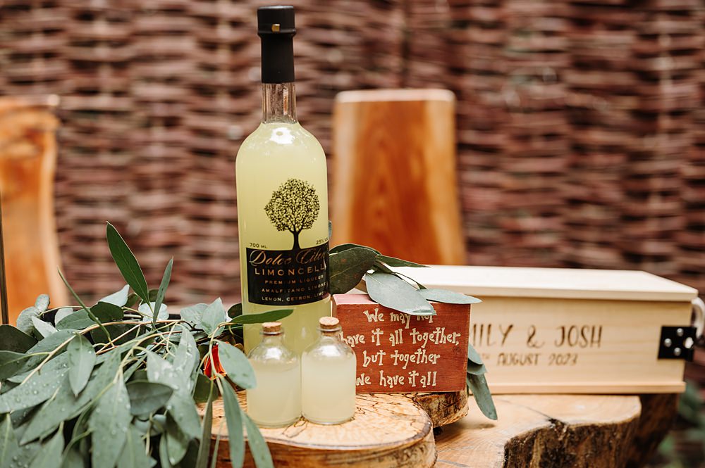 Drinks Table Decor Ceremony Cockley Woodland Weddings Don’t Delete The Kisses