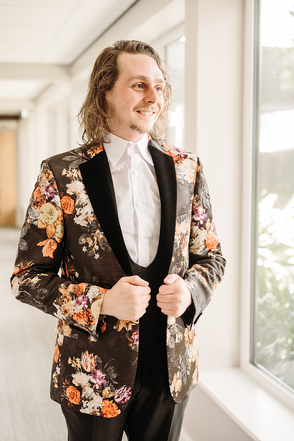 Floral Suit Jacket Groom Bow Tie Cockley Woodland Weddings Don’t Delete The Kisses