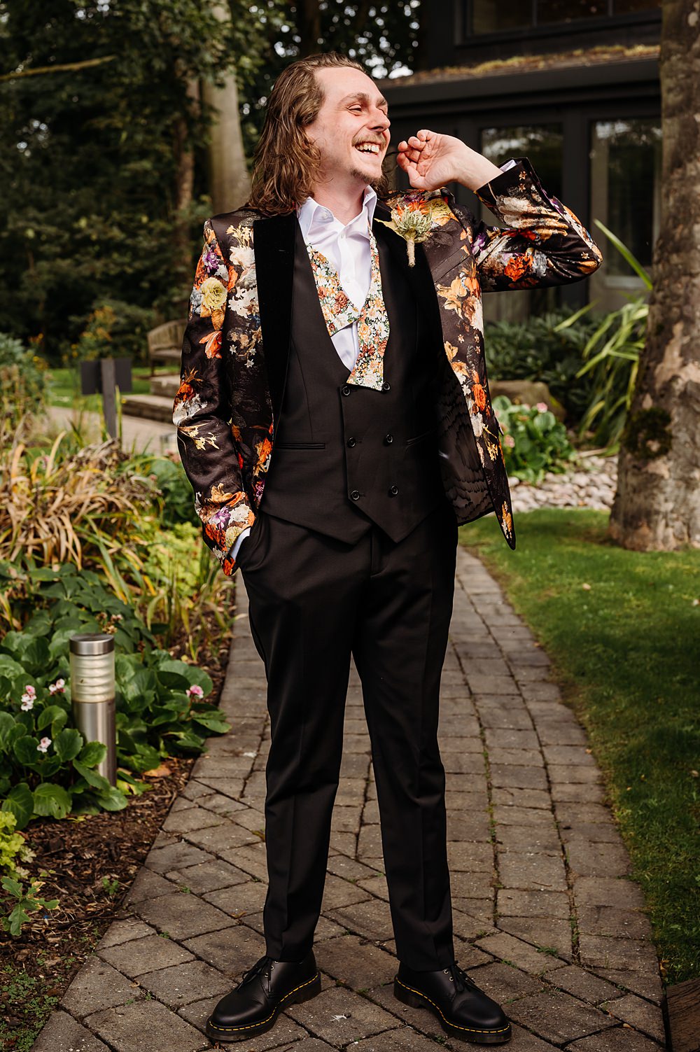 Floral Suit Jacket Groom Bow Tie Cockley Woodland Weddings Don’t Delete The Kisses
