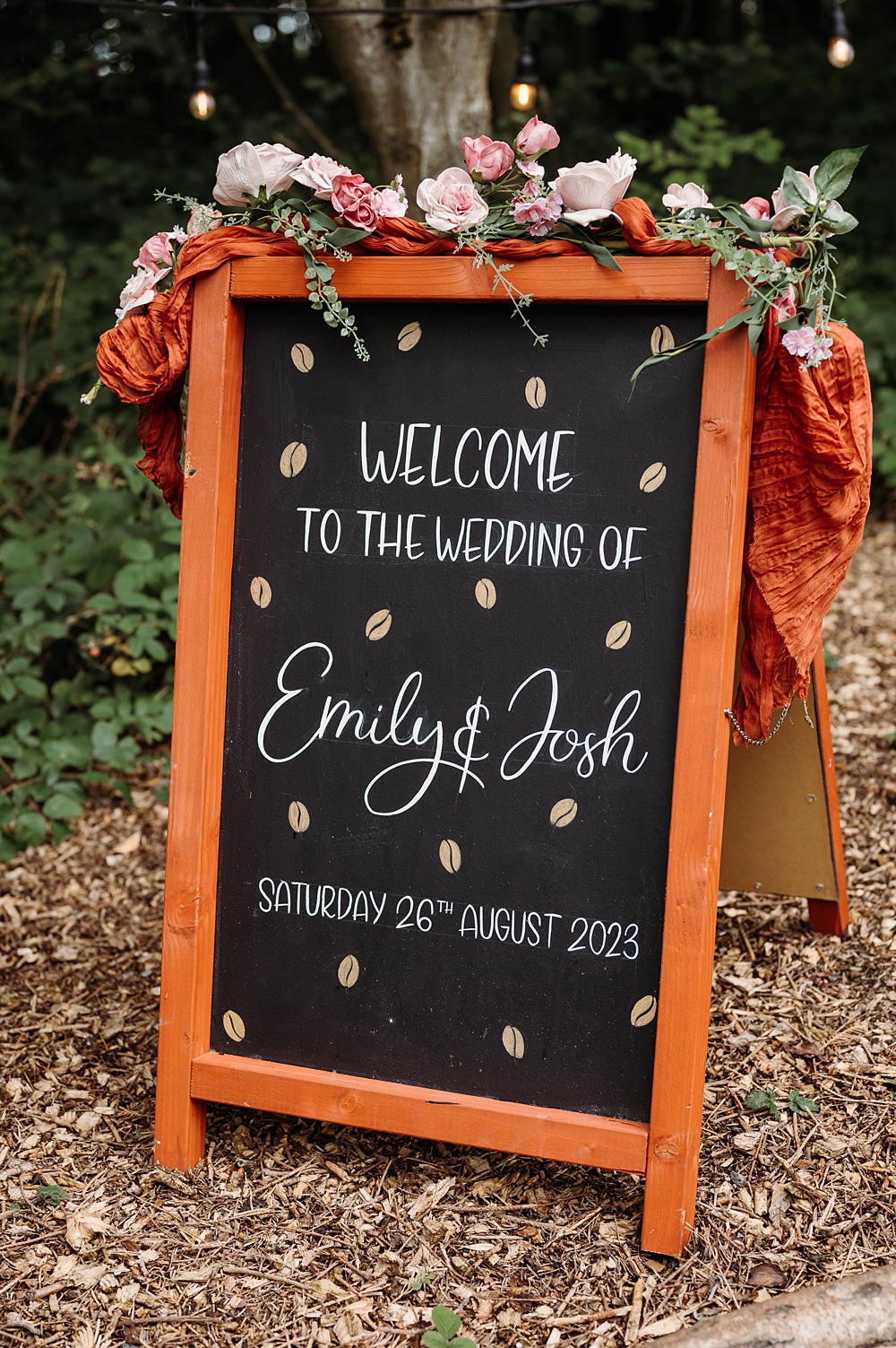 Welcome Sign Chalkboard Cockley Woodland Weddings Don’t Delete The Kisses