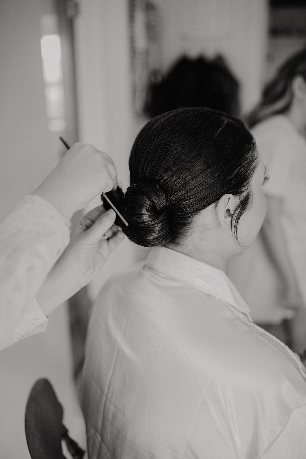 Bridal Hairstyle Chignon Up Do Curds Hall Barn Wedding Aurora Grey Photography