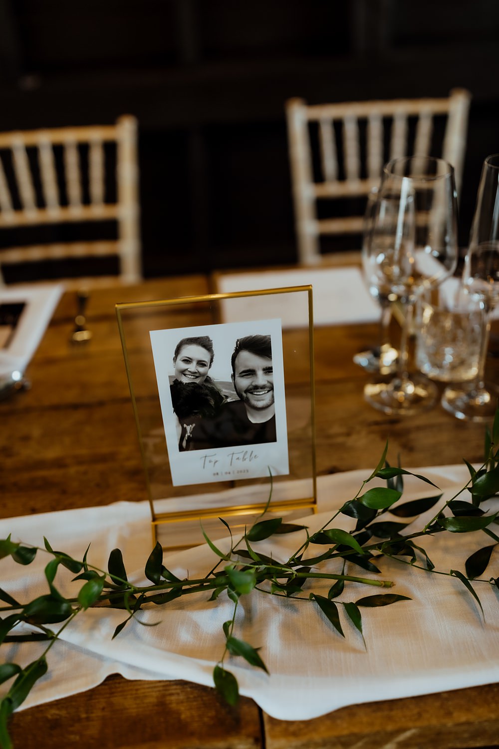 Photo Top Table Sign Name Card Curds Hall Barn Wedding Aurora Grey Photography