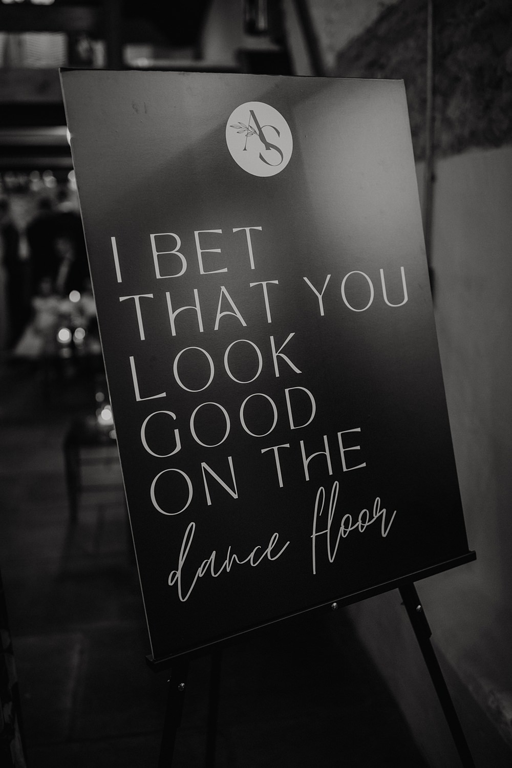 Dancefloor Sign Curds Hall Barn Wedding Aurora Grey Photography