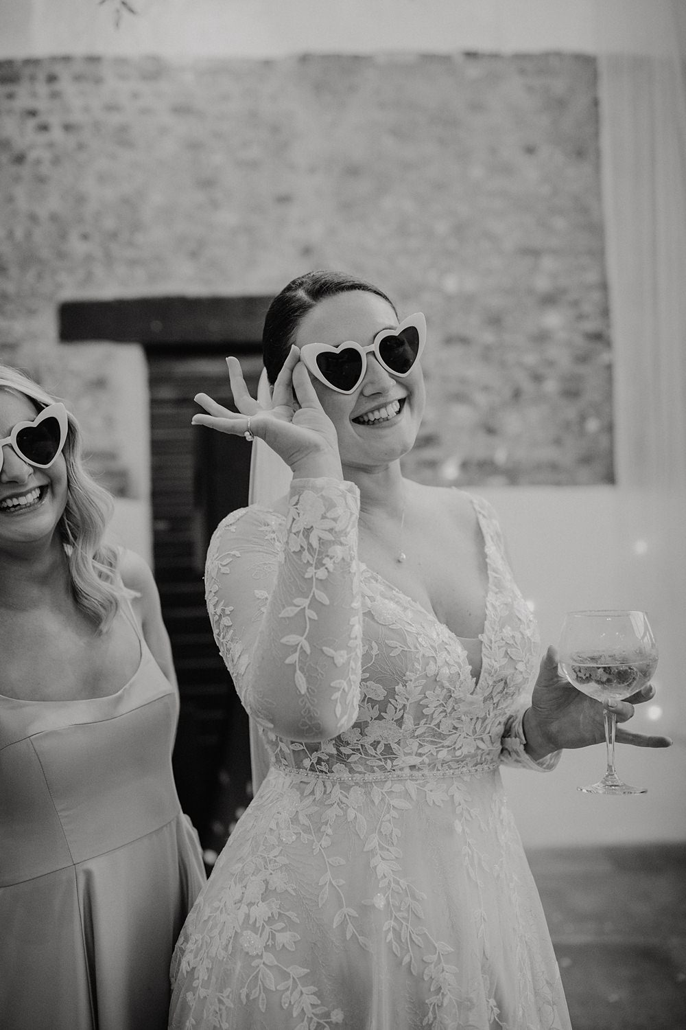 Bride Heart Sunglasses Curds Hall Barn Wedding Aurora Grey Photography