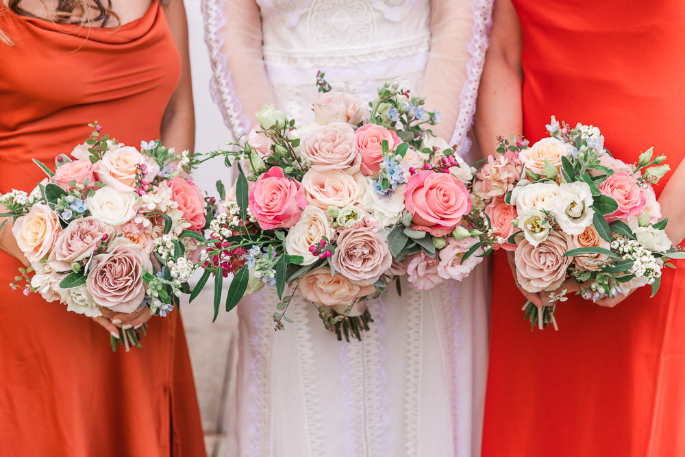 Dusky Pink Cream Bridesmaid Bouquets James and Kerrie Photography